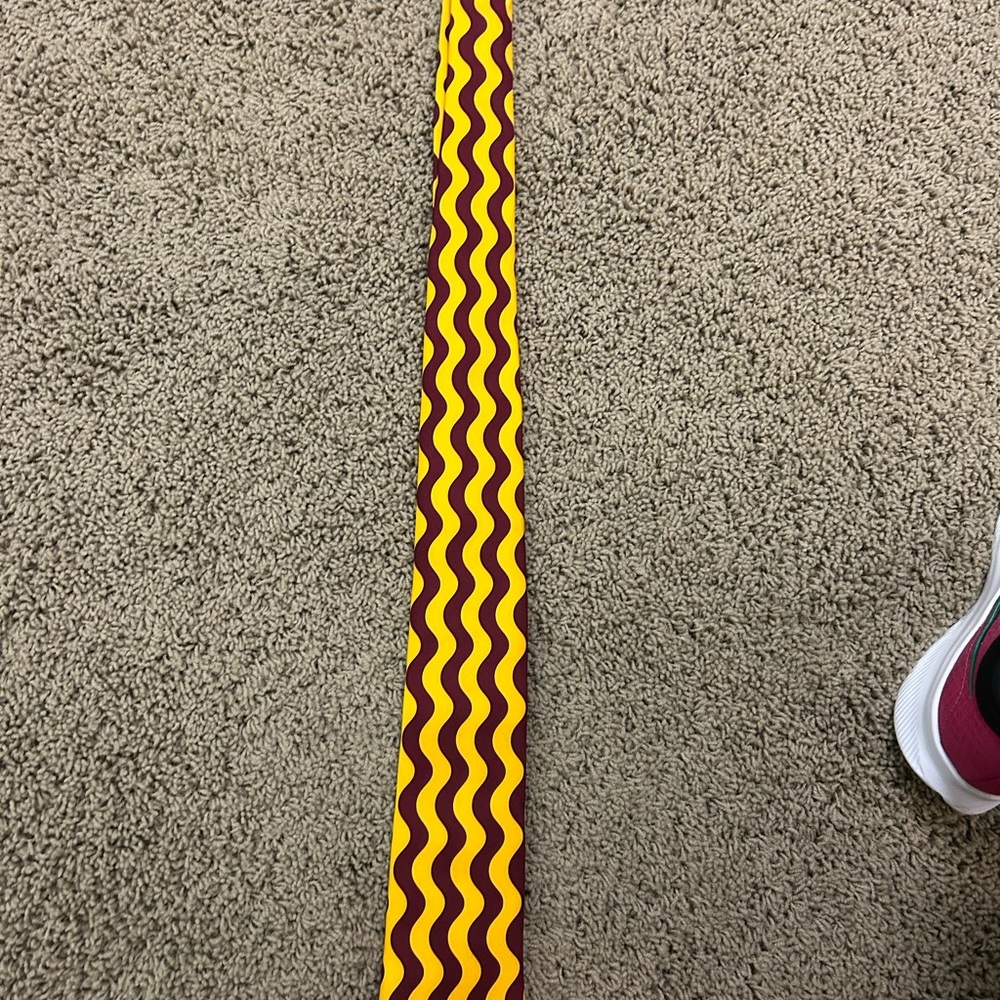 Yellow and maroon Wavy Patterned CMU Central Michigan University Tie Lee Allison